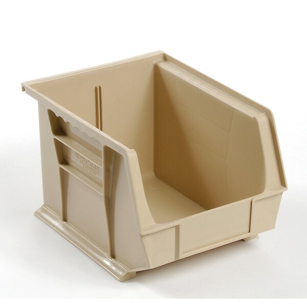 Hang & Stack Storage Bin, Plastic, Tan, 7 in H